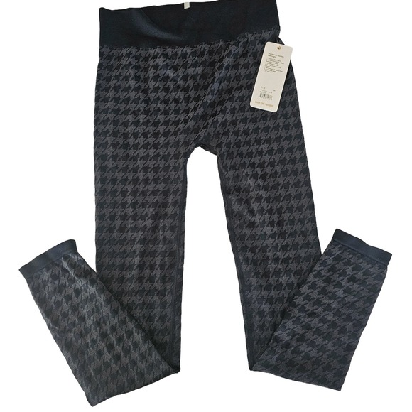 Rhone NWT Houndstooth Leggings Womens Size Medium Gray Black Athletic - Picture 1 of 4